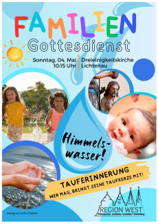 Motive mit Kindern um einen großen Wassertropfen