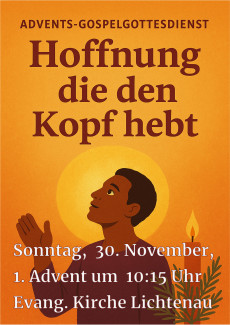 Kopf schaut nach oben Kerze brennt