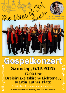 Gospelchorsänger in Schwarz mit Orangen Schals
